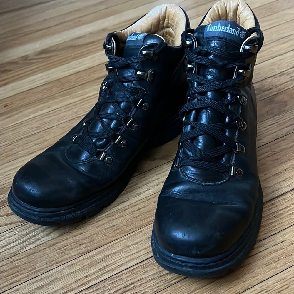 Vintage Timberland Black Leather Boots